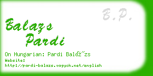 balazs pardi business card